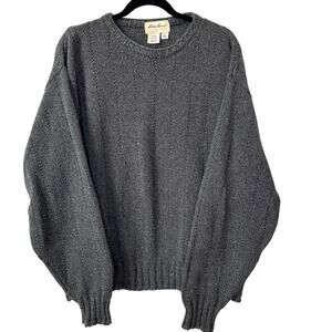 Vtg EDDIE BAUER Crewneck Sweater Men's L USA Cabincore‎ Fisherman Camping Summer